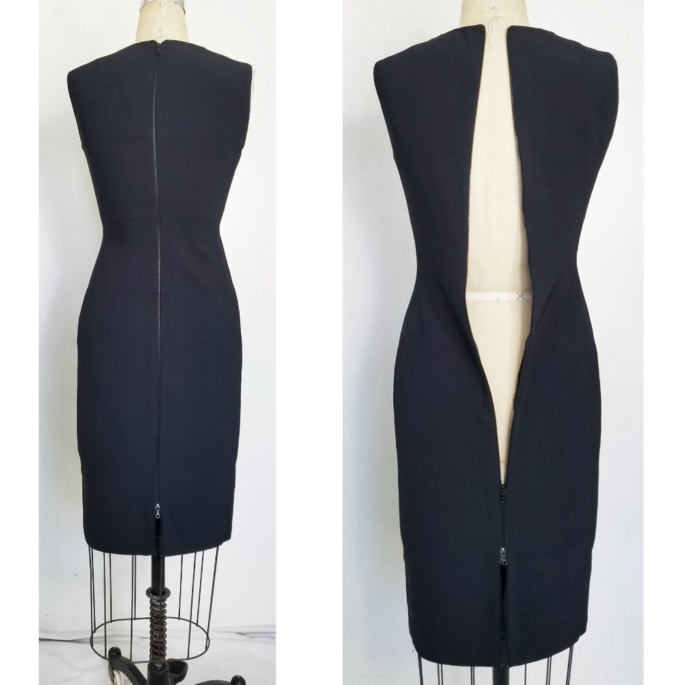 Narciso Rodriguez Womens Stretch Black Dress Designer Sheath Bodycon Dress 40 - Picture 6 of 9